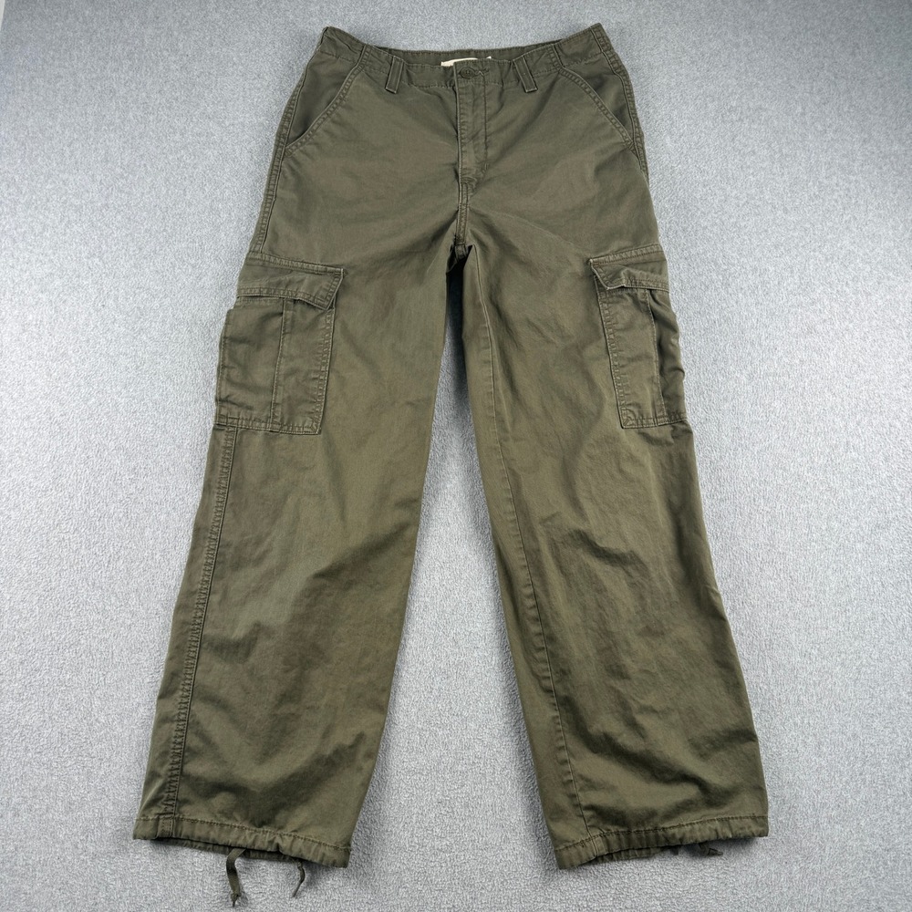 Levi's Cargo Pants Womens 28x30 '94 Baggy Green Utility Drawstring Hem Levi